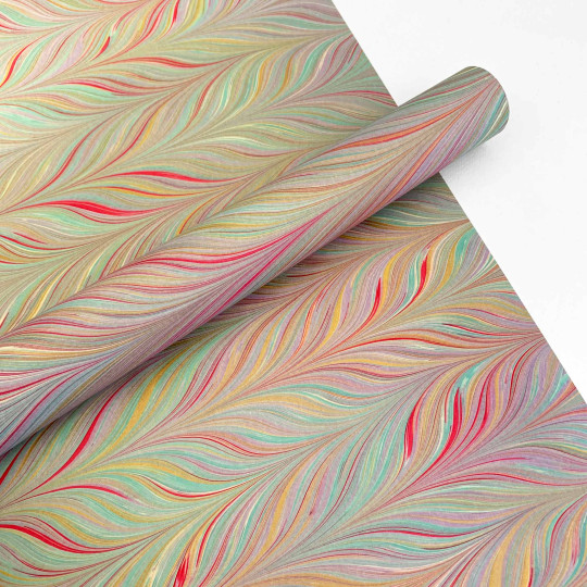 Hand Marbled Paper Combed Gelgit Pattern in Multi ~ Berretti Marbled Arts